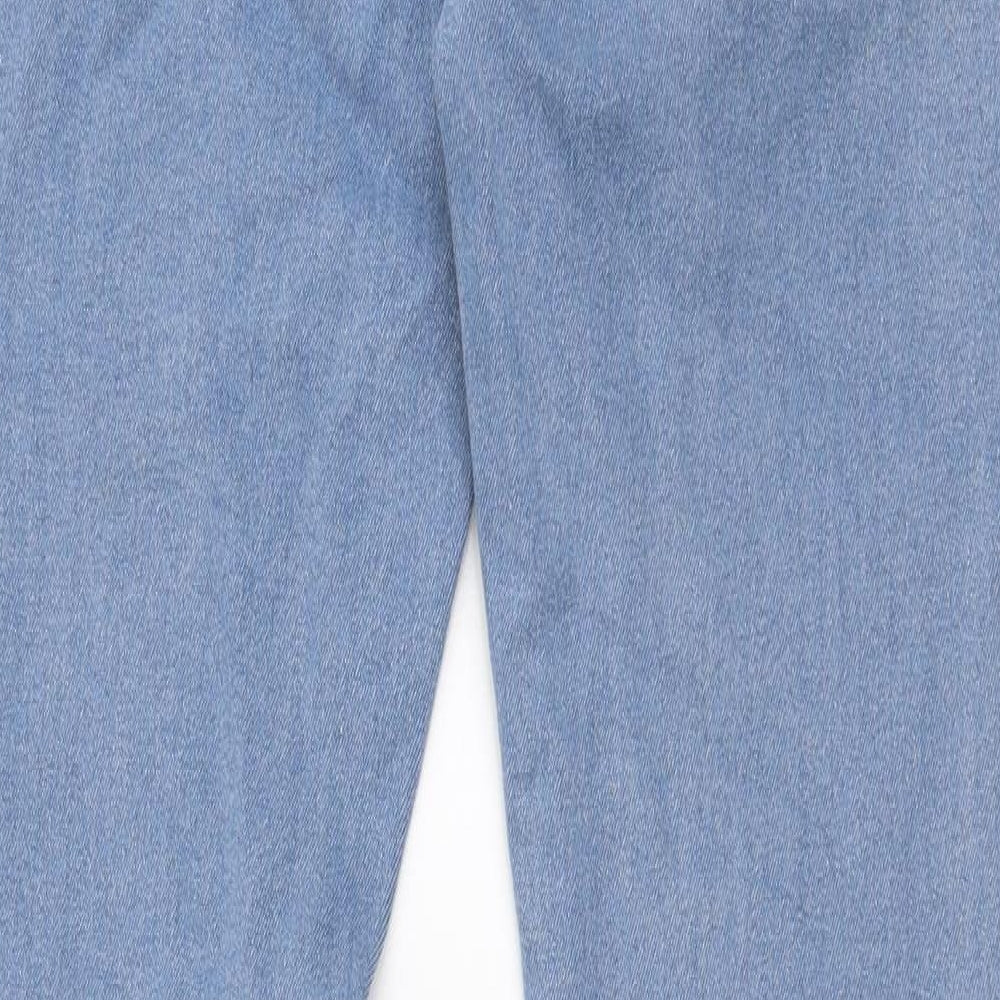 Boohoo Womens Blue  Cotton Skinny Jeans Size 10 L35 in Slim Zip