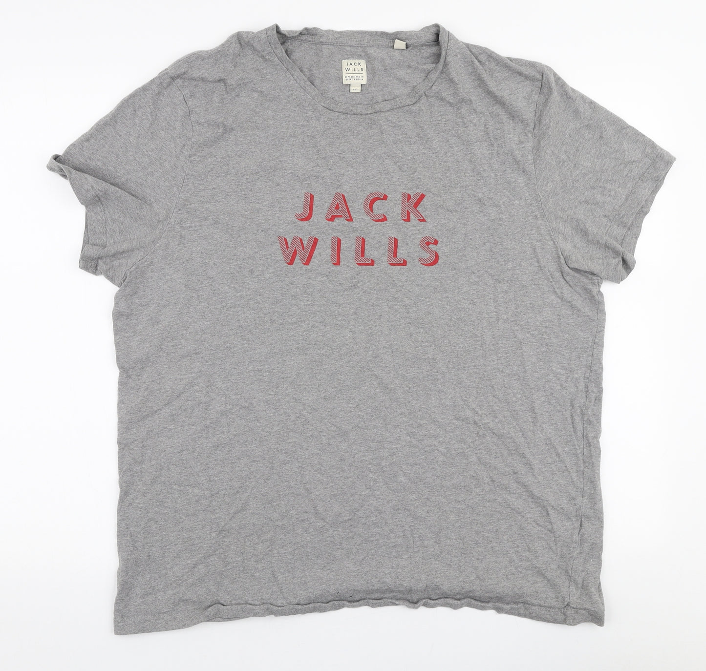 Jack Wills Mens Grey  Polyester  T-Shirt Size 2XL Round Neck
