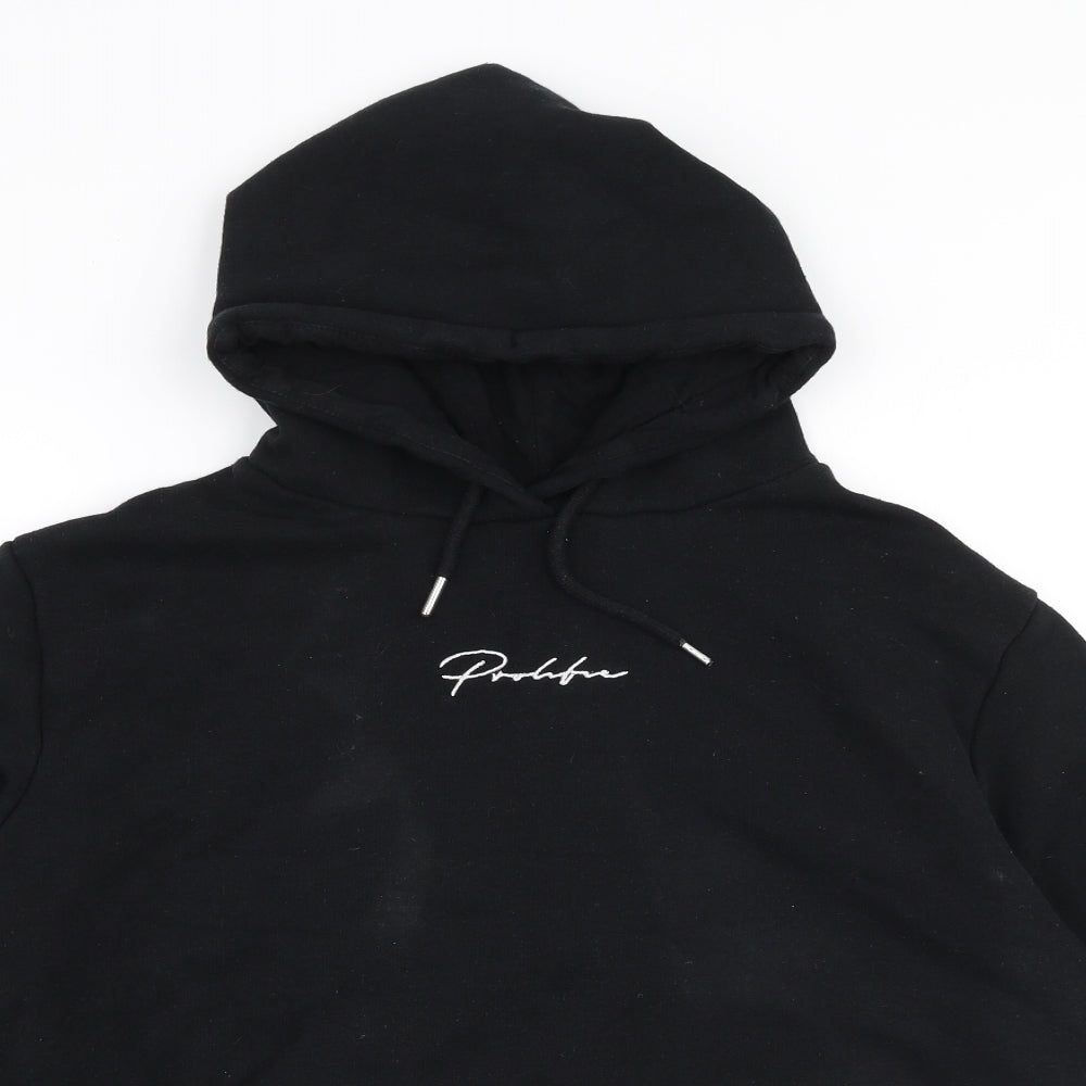 River Island  Mens Black  Cotton Pullover Hoodie Size XL