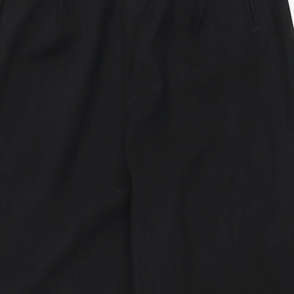 Marks and Spencer Womens Black  Wool Trousers  Size 16 L28 in Regular Zip
