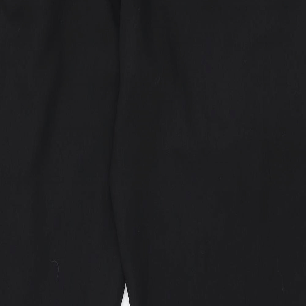 Marks and Spencer Womens Black  Wool Trousers  Size 16 L28 in Regular Zip