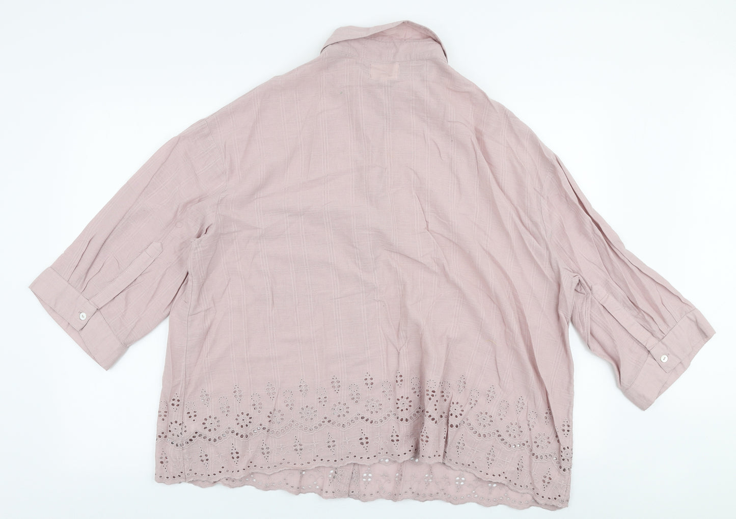 NEXT Womens Pink  100% Cotton Basic Blouse Size 16 Collared