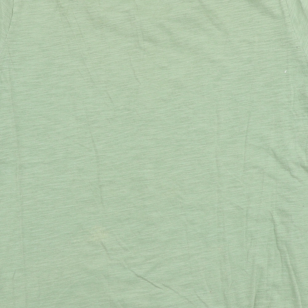 White Stuff Womens Green  100% Cotton Jersey Blouse Size 14 Collared
