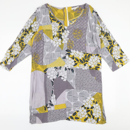 White Stuff Womens Multicoloured Floral Viscose Basic Blouse Size 14 V-Neck