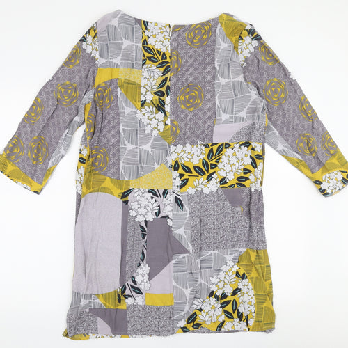 White Stuff Womens Multicoloured Floral Viscose Basic Blouse Size 14 V-Neck