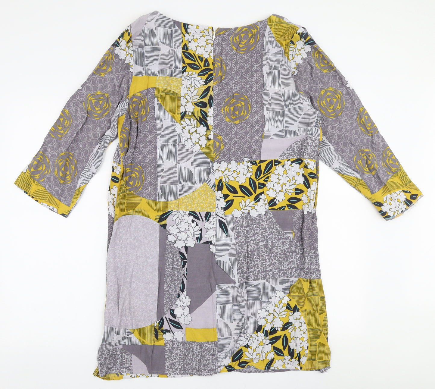 White Stuff Womens Multicoloured Floral Viscose Basic Blouse Size 14 V-Neck
