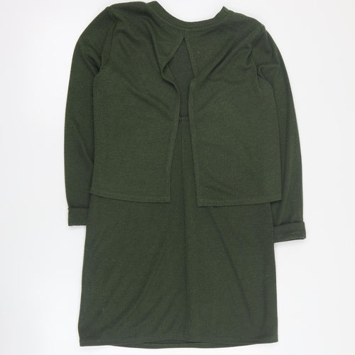 Topshop Womens Green  Acrylic Jumper Dress  Size 8  Round Neck Pullover