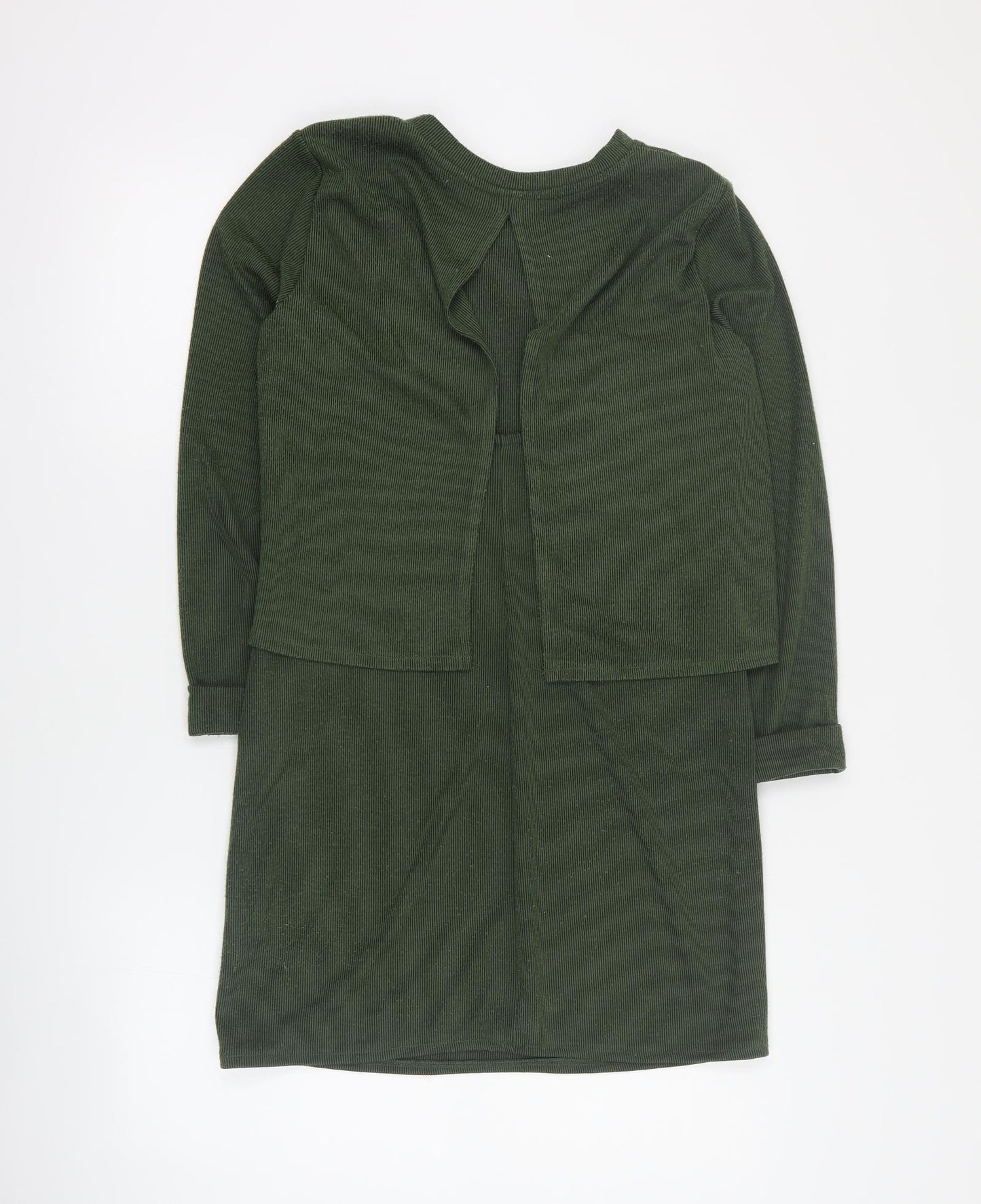 Topshop Womens Green  Acrylic Jumper Dress  Size 8  Round Neck Pullover