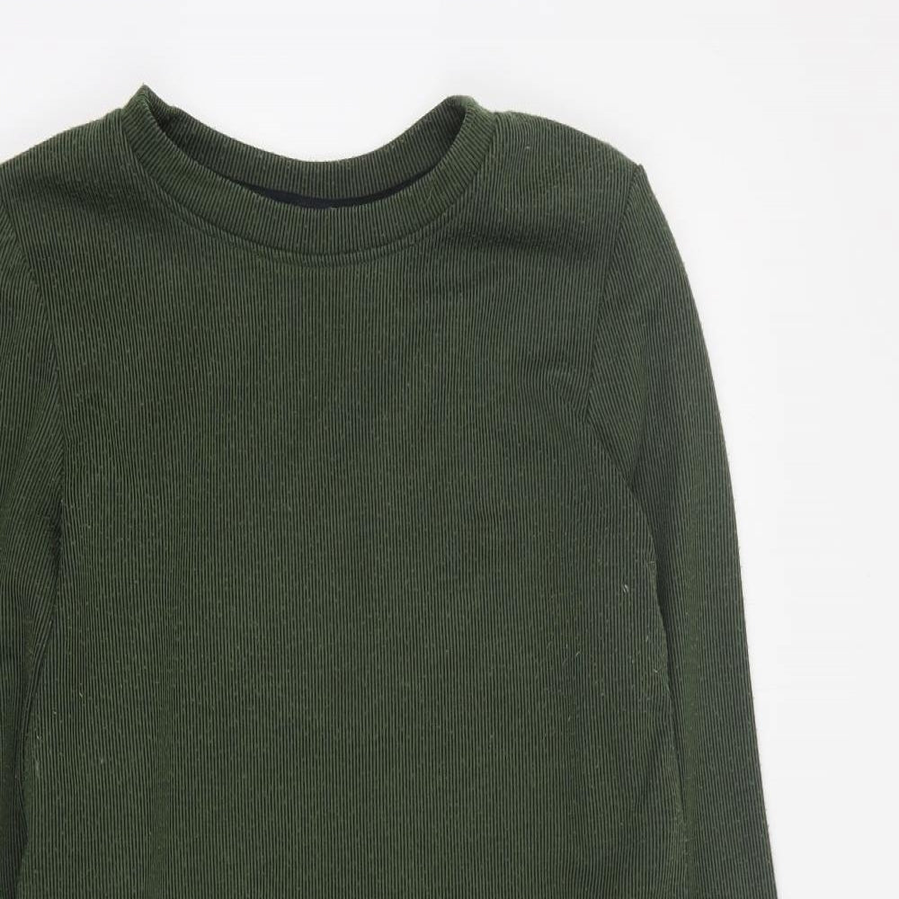 Topshop Womens Green  Acrylic Jumper Dress  Size 8  Round Neck Pullover