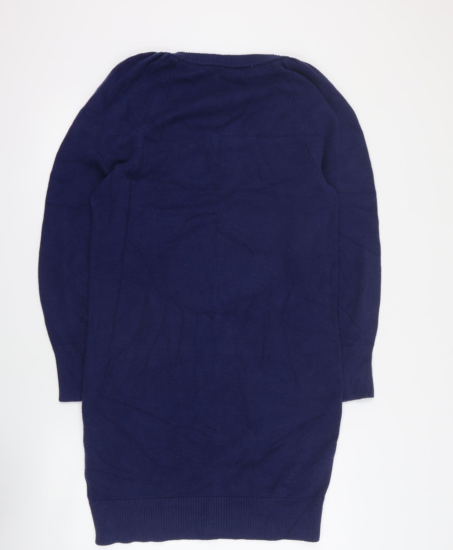 NEXT Womens Blue  Viscose Jumper Dress  Size M  Scoop Neck Pullover