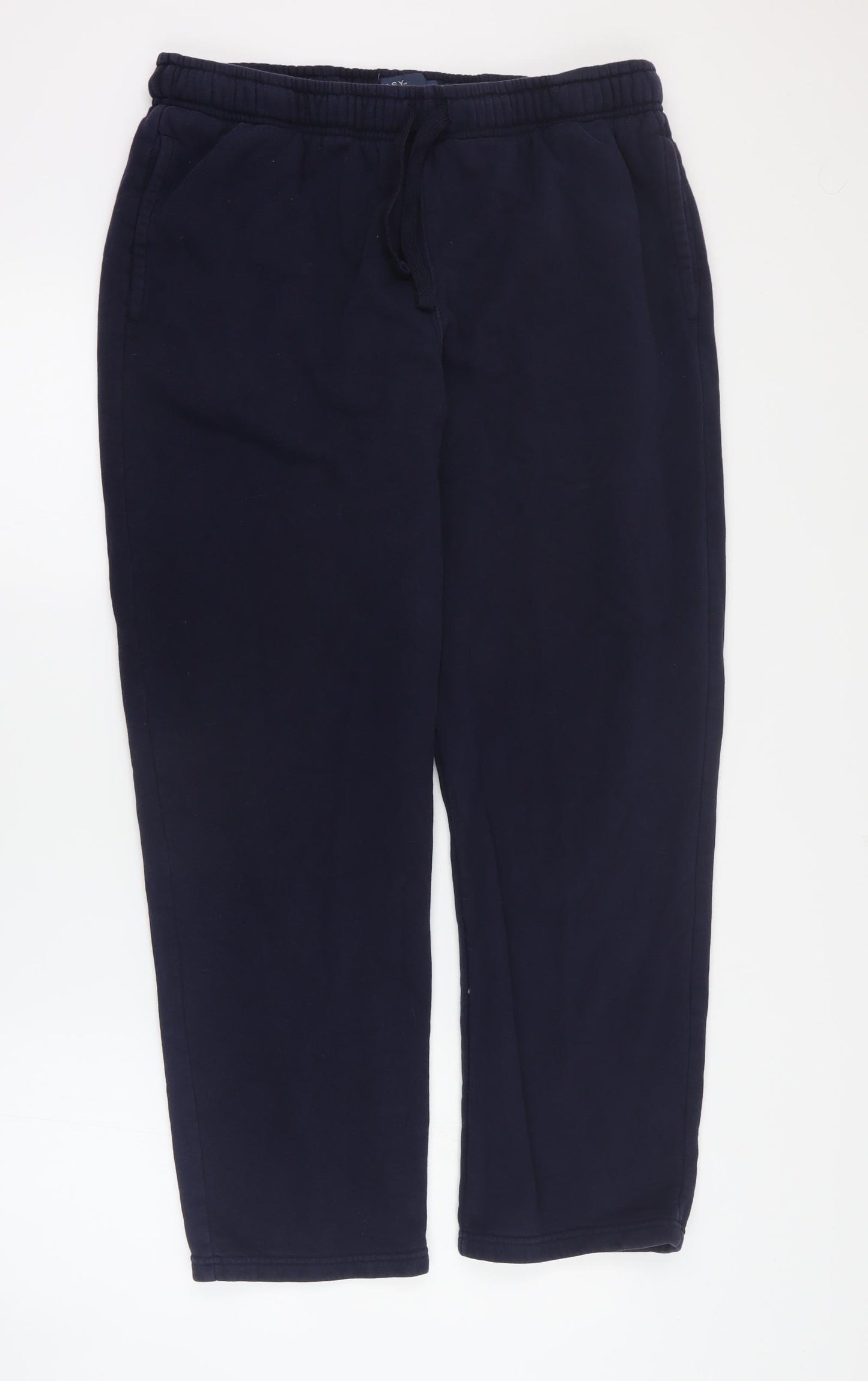 Matalan Mens Blue  Cotton Jogger Trousers Size XL L28 in Regular Drawstring