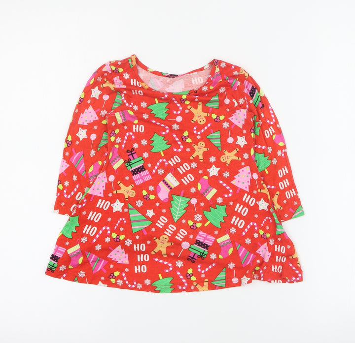 Studio Baby Red Viscose A-Line Size 12-18 Months Round Neck Pullover - Christmas