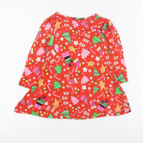 Studio  Baby Red  Viscose A-Line  Size 12-18 Months  Round Neck Pullover - Christmas