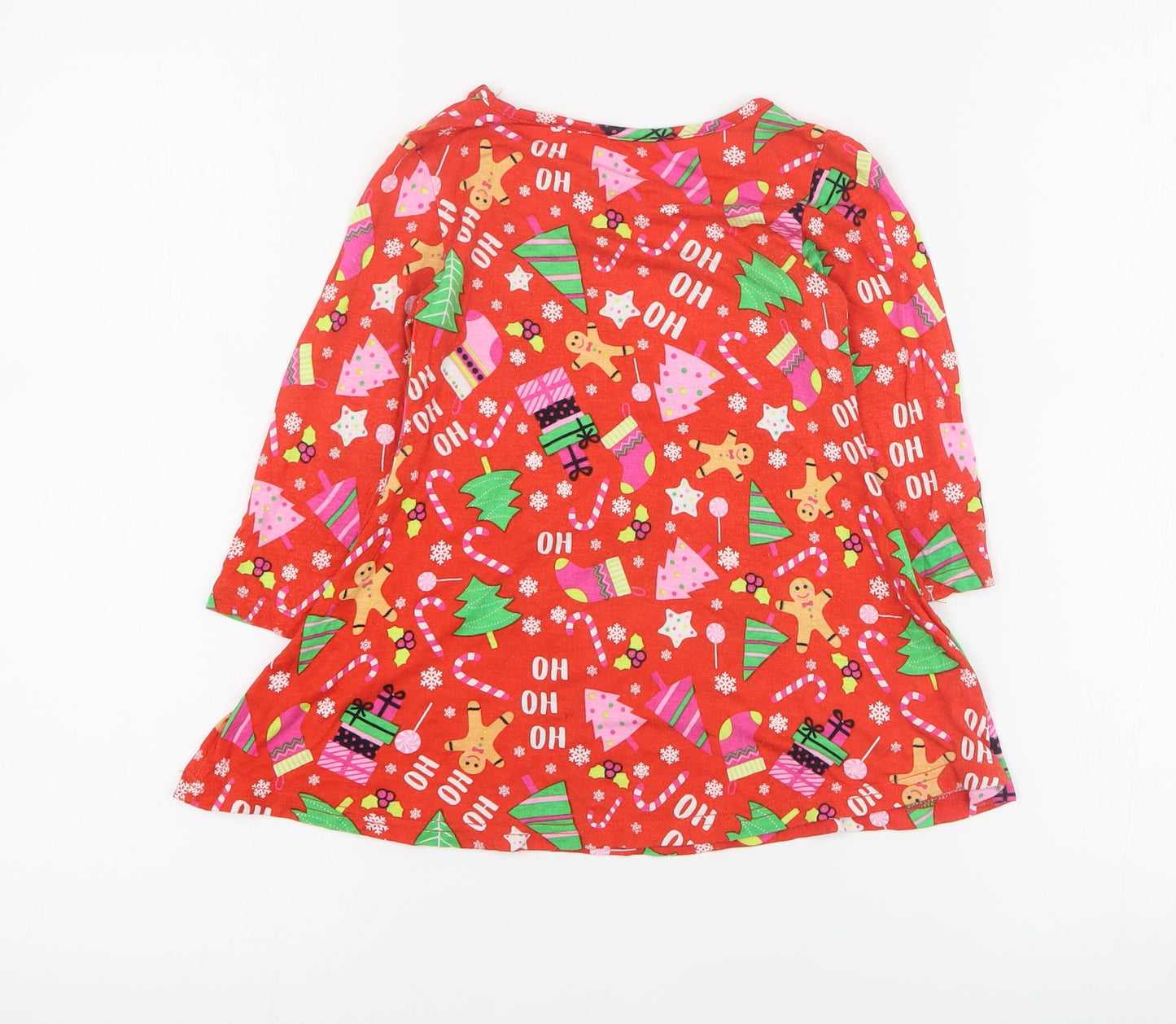 Studio  Baby Red  Viscose A-Line  Size 12-18 Months  Round Neck Pullover - Christmas
