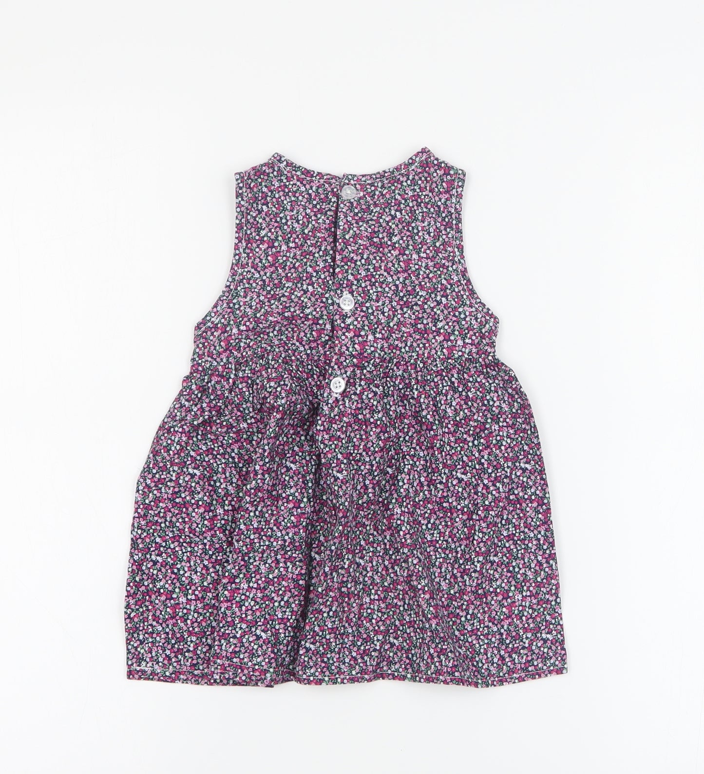 Watch Me Grow Girls Multicoloured Floral 100% Cotton A-Line  Size 2 Years  Round Neck Button