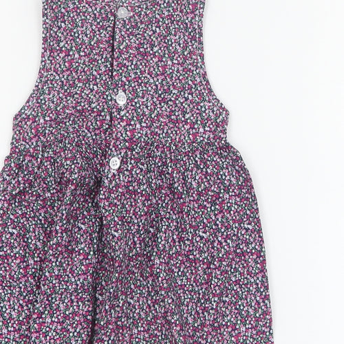 Watch Me Grow Girls Multicoloured Floral 100% Cotton A-Line  Size 2 Years  Round Neck Button