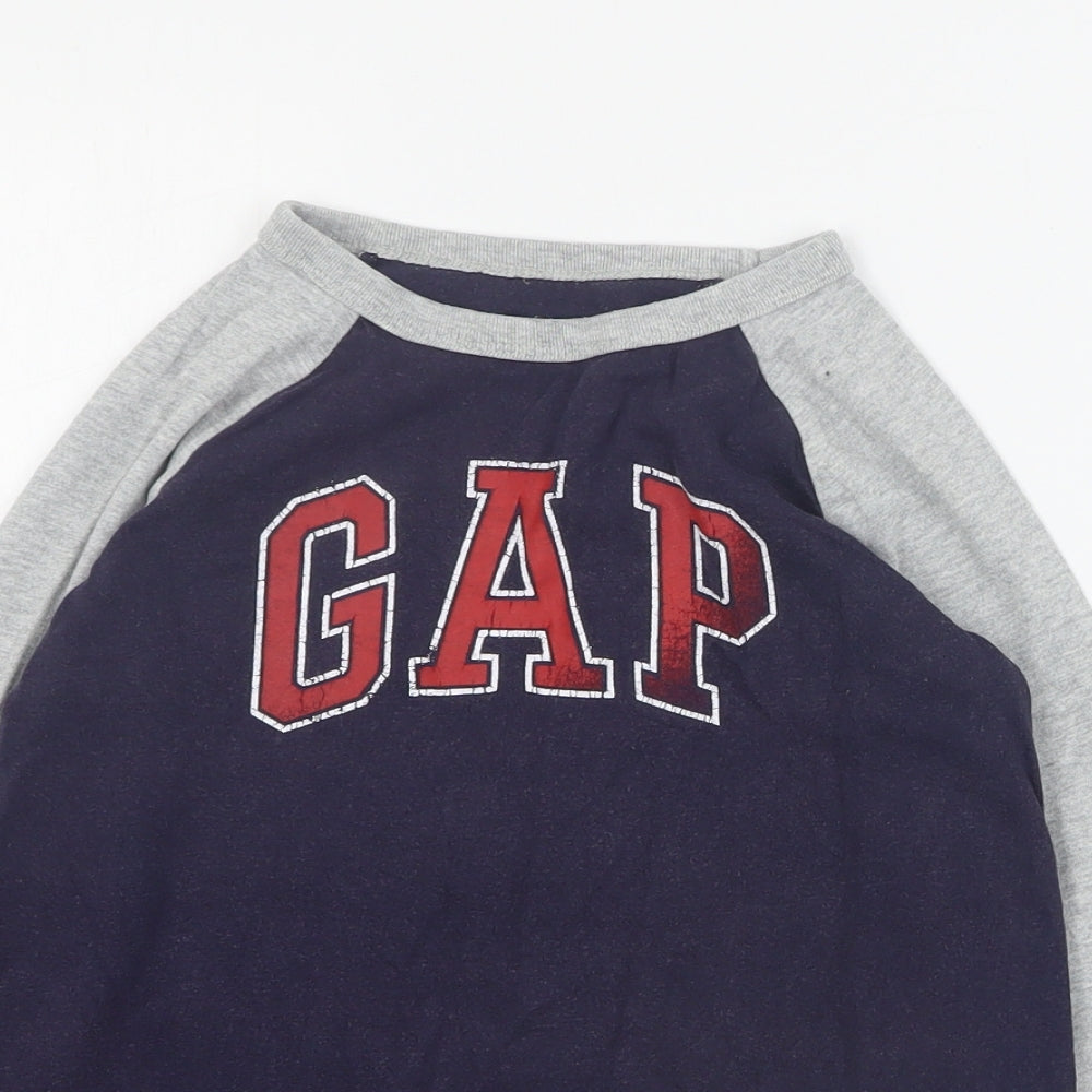 Gap Boys Blue  100% Cotton Basic T-Shirt Size 6-7 Years Crew Neck Pullover