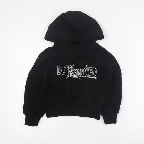 NEXT Girls Black  Cotton Pullover Hoodie Size 5 Years  Pullover