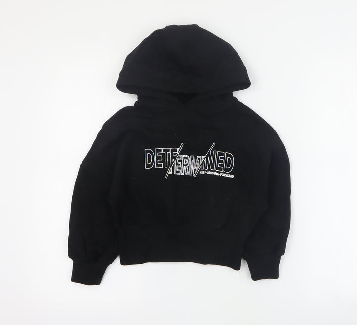 NEXT Girls Black  Cotton Pullover Hoodie Size 5 Years  Pullover