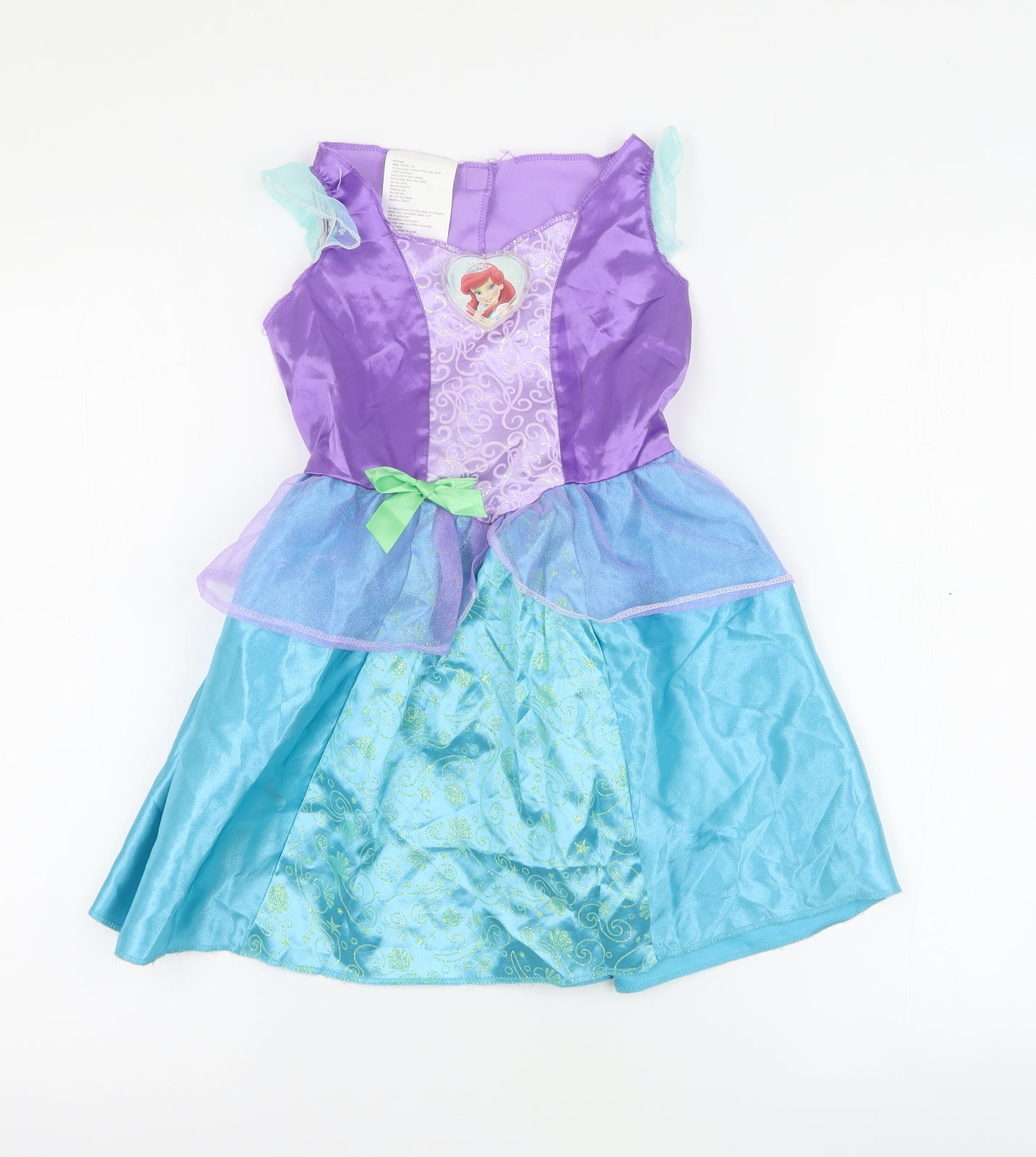 Jakks Pacific Inc Girls Blue  100% Polyester Fit & Flare  Size 3-4 Years  Sweetheart Hook & Loop - Ariel fancy dress