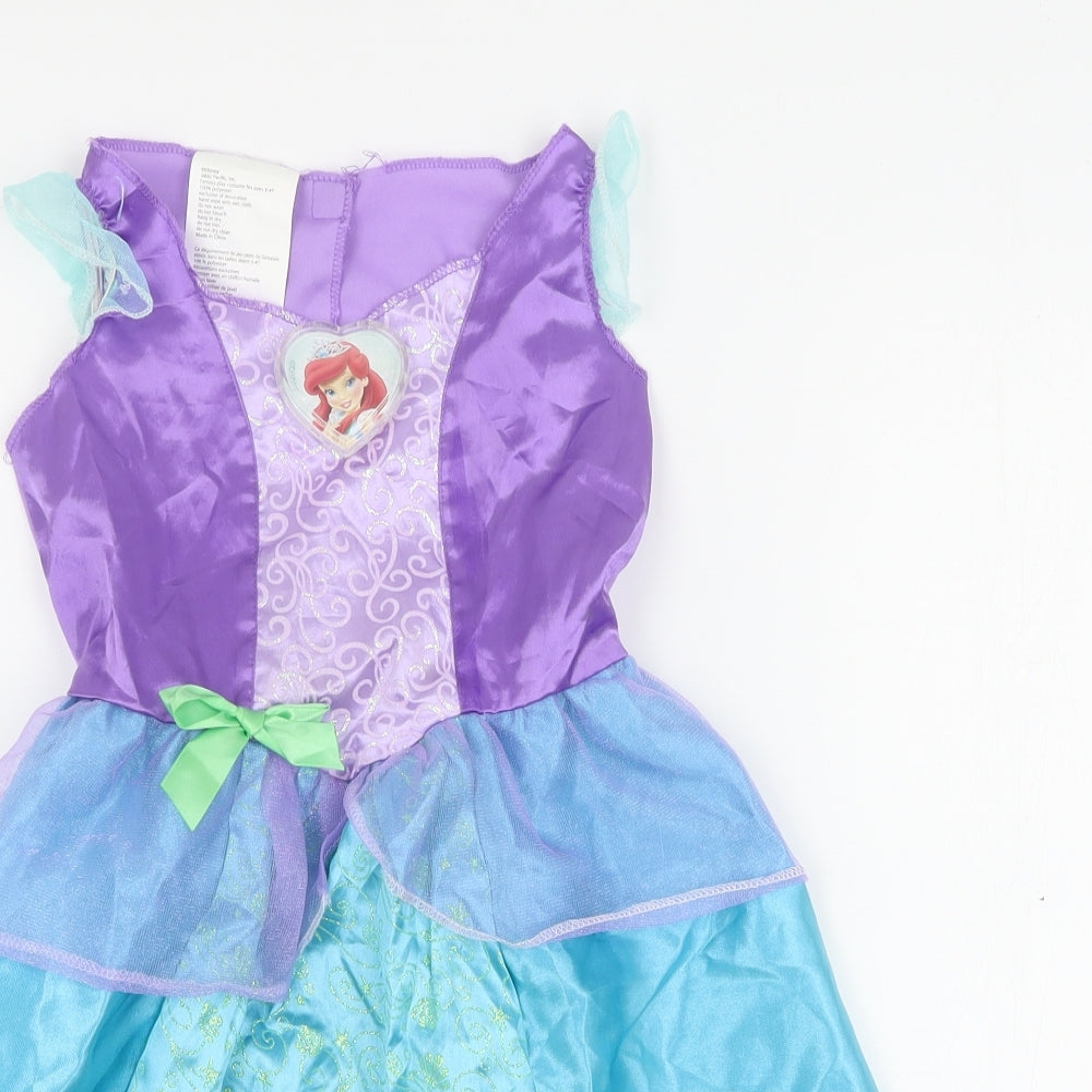 Jakks Pacific Inc Girls Blue  100% Polyester Fit & Flare  Size 3-4 Years  Sweetheart Hook & Loop - Ariel fancy dress