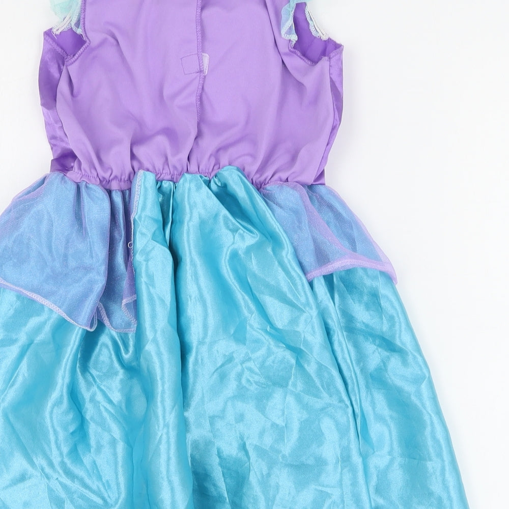 Jakks Pacific Inc Girls Blue  100% Polyester Fit & Flare  Size 3-4 Years  Sweetheart Hook & Loop - Ariel fancy dress