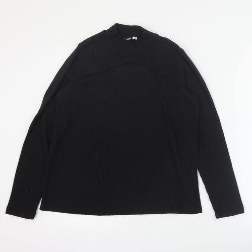Pep & Co Womens Black Mock Neck  Polyester Pullover Jumper Size 8