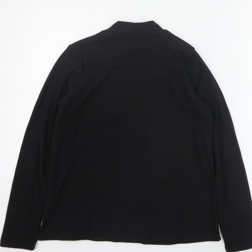 Pep & Co Womens Black Mock Neck  Polyester Pullover Jumper Size 8