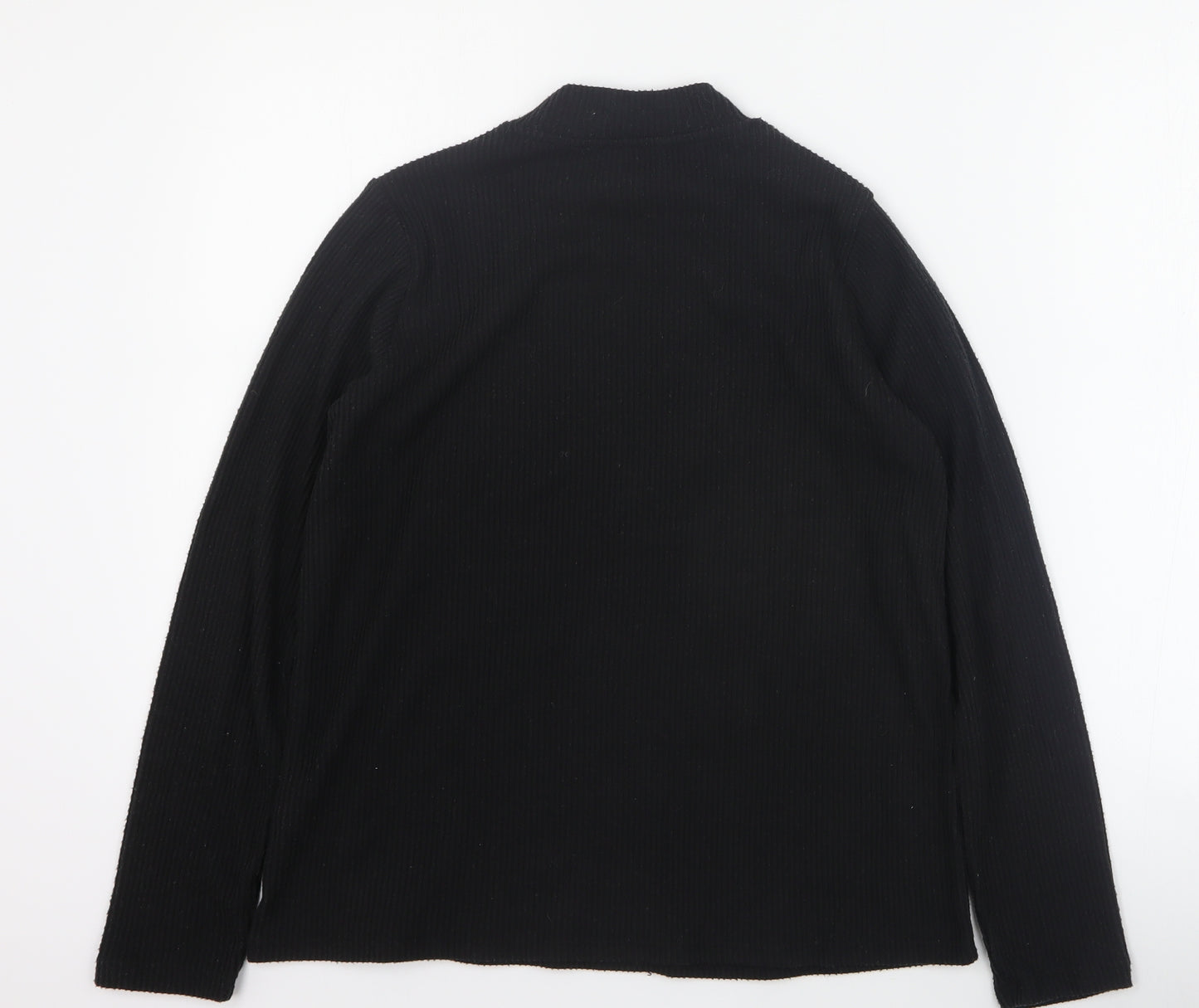 Pep & Co Womens Black Mock Neck  Polyester Pullover Jumper Size 8