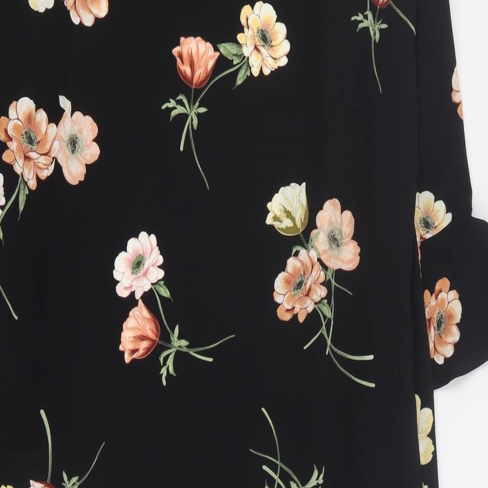 New Look Womens Black Floral  Jacket  Size 8