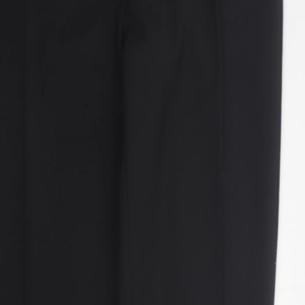 NEXT Womens Black  Cotton Capri Trousers Size 10 L30 in Regular Zip