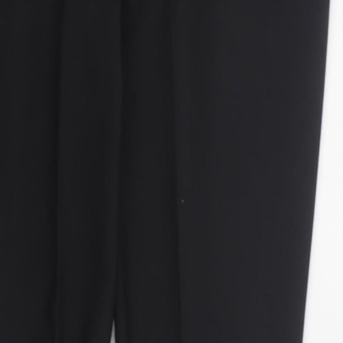 NEXT Womens Black  Cotton Capri Trousers Size 10 L30 in Regular Zip