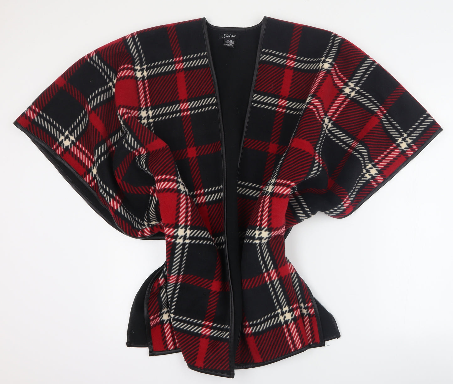 Elvissa Womens Red V-Neck Plaid Polyester Cardigan Jumper One Size