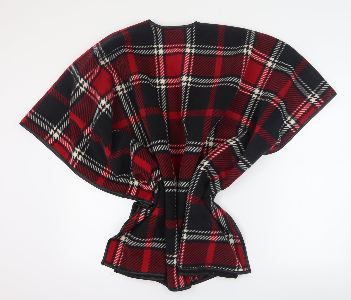 Elvissa Womens Red V-Neck Plaid Polyester Cardigan Jumper One Size