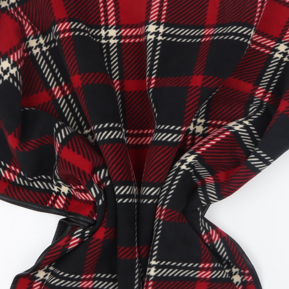 Elvissa Womens Red V-Neck Plaid Polyester Cardigan Jumper One Size