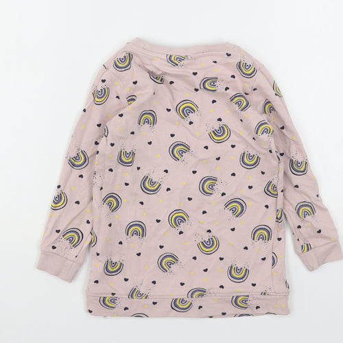Name It  Girls Pink Geometric Cotton Pullover Sweatshirt Size 5 Years