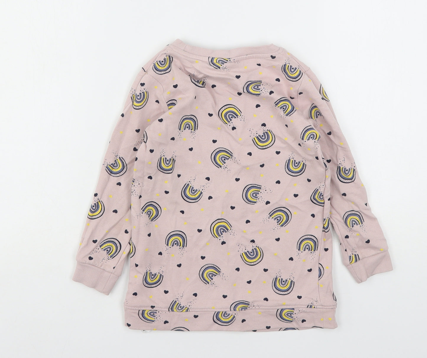 Name It  Girls Pink Geometric Cotton Pullover Sweatshirt Size 5 Years