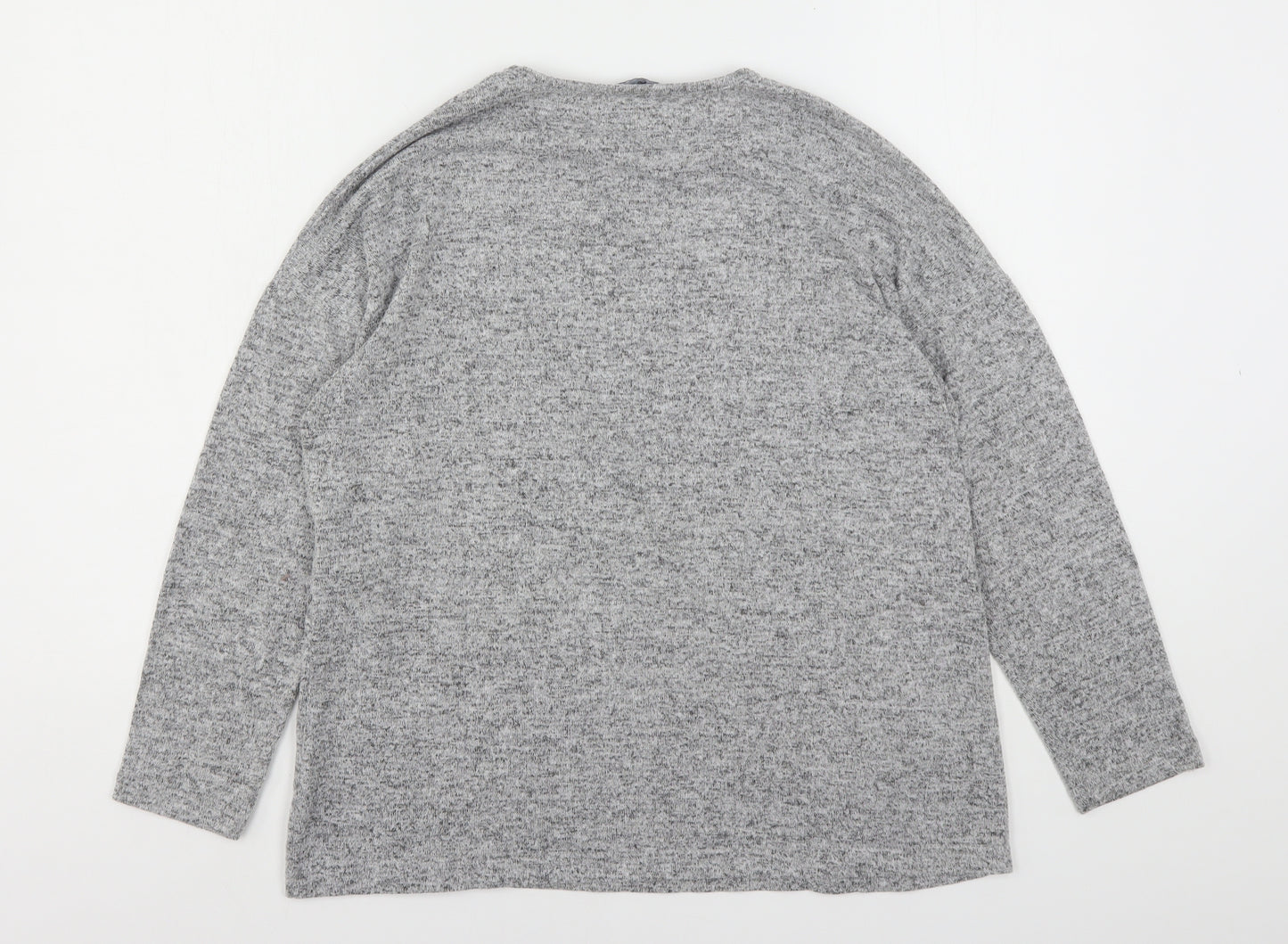 Peacocks Womens Grey Round Neck  Viscose Pullover Jumper Size 10