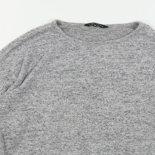 Peacocks Womens Grey Round Neck  Viscose Pullover Jumper Size 10