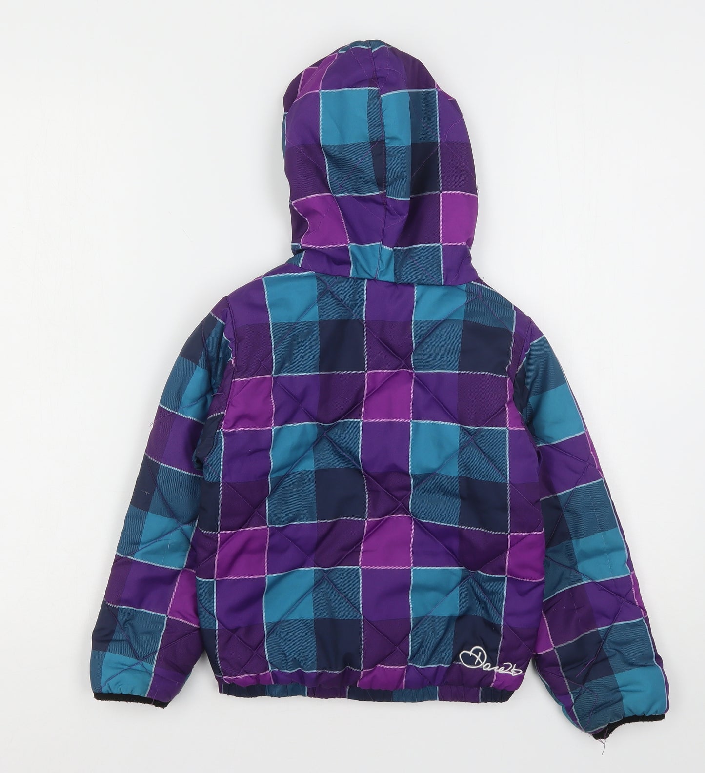 Dare 2B Girls Multicoloured Check  Rain Coat Coat Size 5-6 Years  Zip