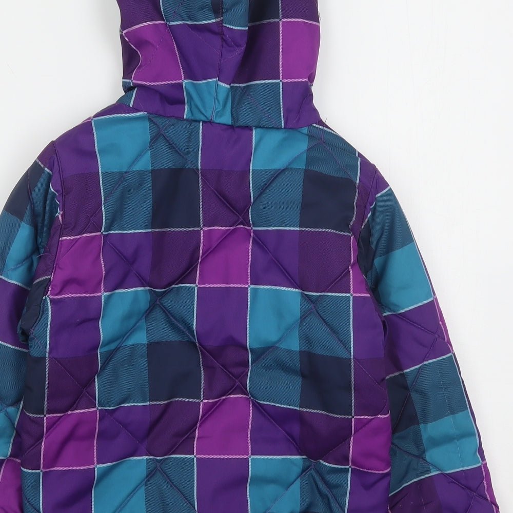 Dare 2B Girls Multicoloured Check  Rain Coat Coat Size 5-6 Years  Zip