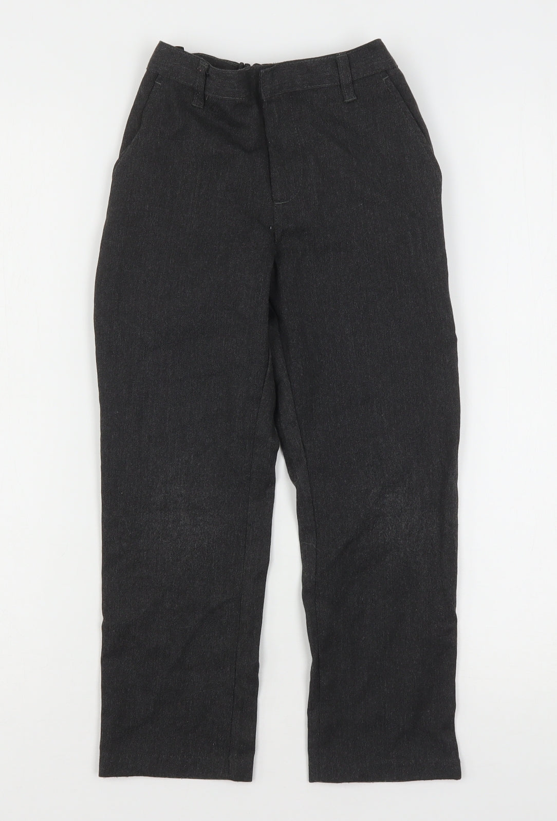 George Boys Grey  Polyester Dress Pants Trousers Size 6-7 Years  Regular Hook & Eye