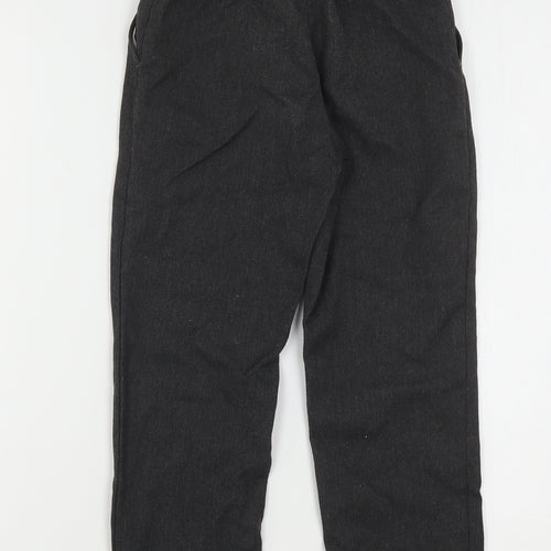George Boys Grey  Polyester Dress Pants Trousers Size 6-7 Years  Regular Hook & Eye