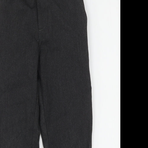 George Boys Grey  Polyester Dress Pants Trousers Size 6-7 Years  Regular Hook & Eye