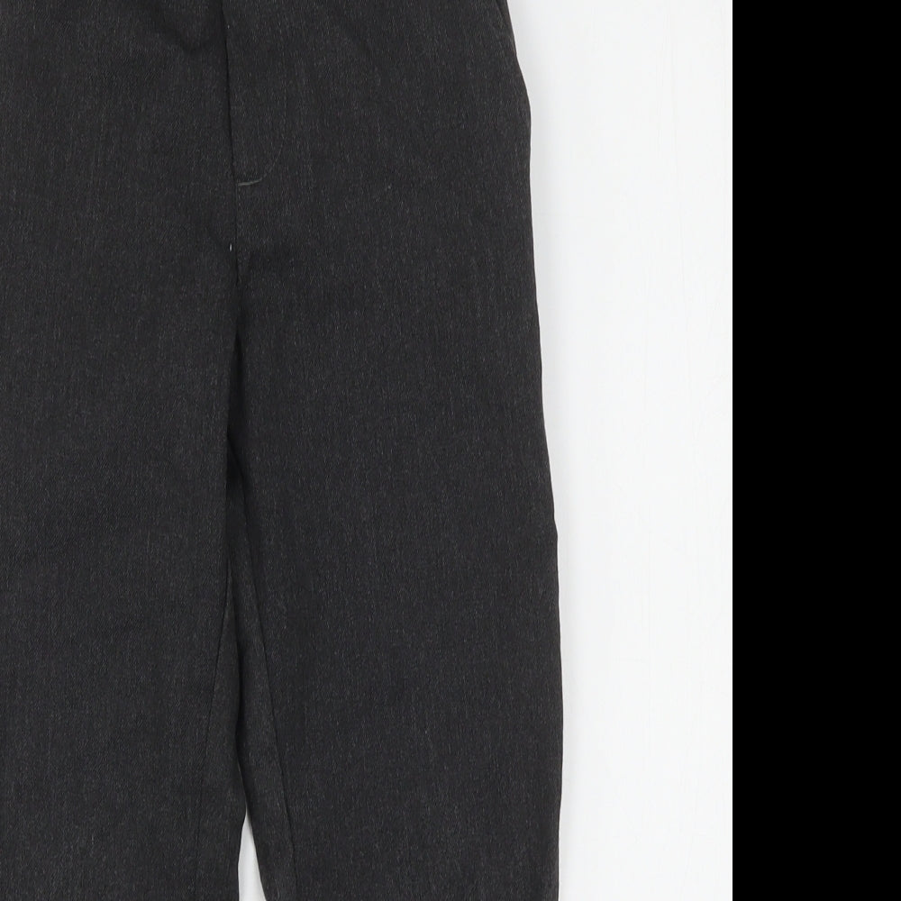 George Boys Grey  Polyester Dress Pants Trousers Size 6-7 Years  Regular Hook & Eye