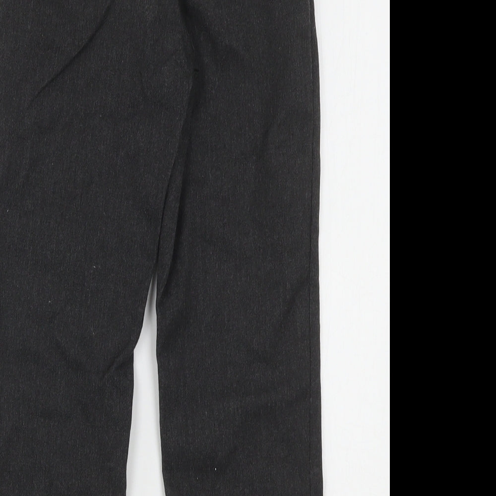 George Boys Grey  Polyester Dress Pants Trousers Size 6-7 Years  Regular Hook & Eye