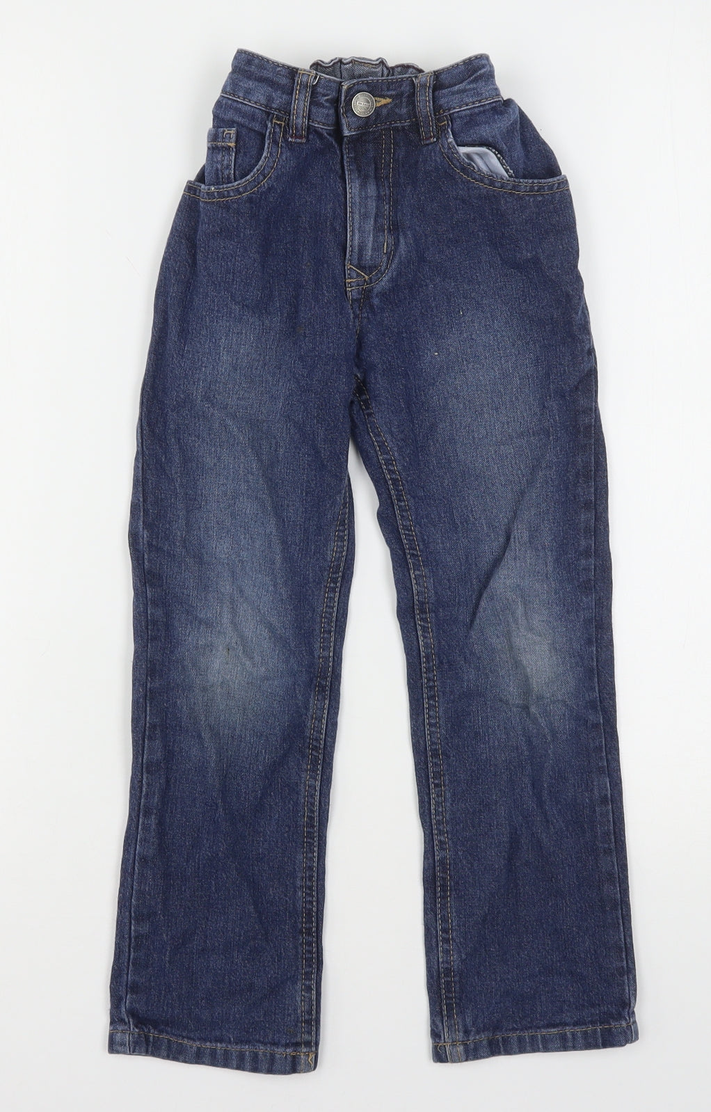 George Boys Blue  Cotton Straight Jeans Size 6-7 Years  Regular
