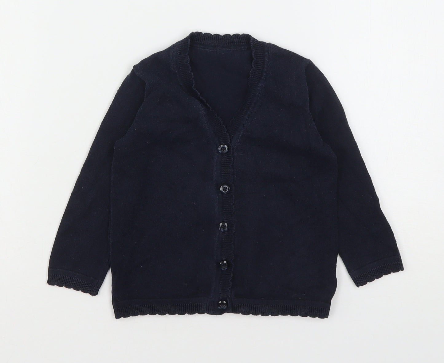 Matalan Girls Blue V-Neck  Cotton Cardigan Jumper Size 3 Years   - School Wear