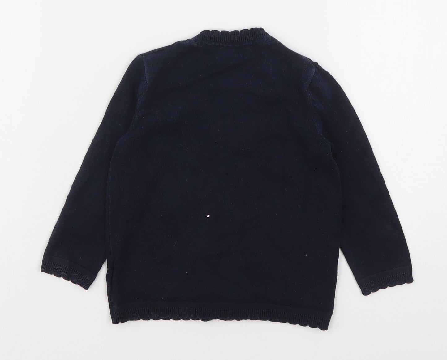 Matalan Girls Blue V-Neck  Cotton Cardigan Jumper Size 3 Years   - School Wear