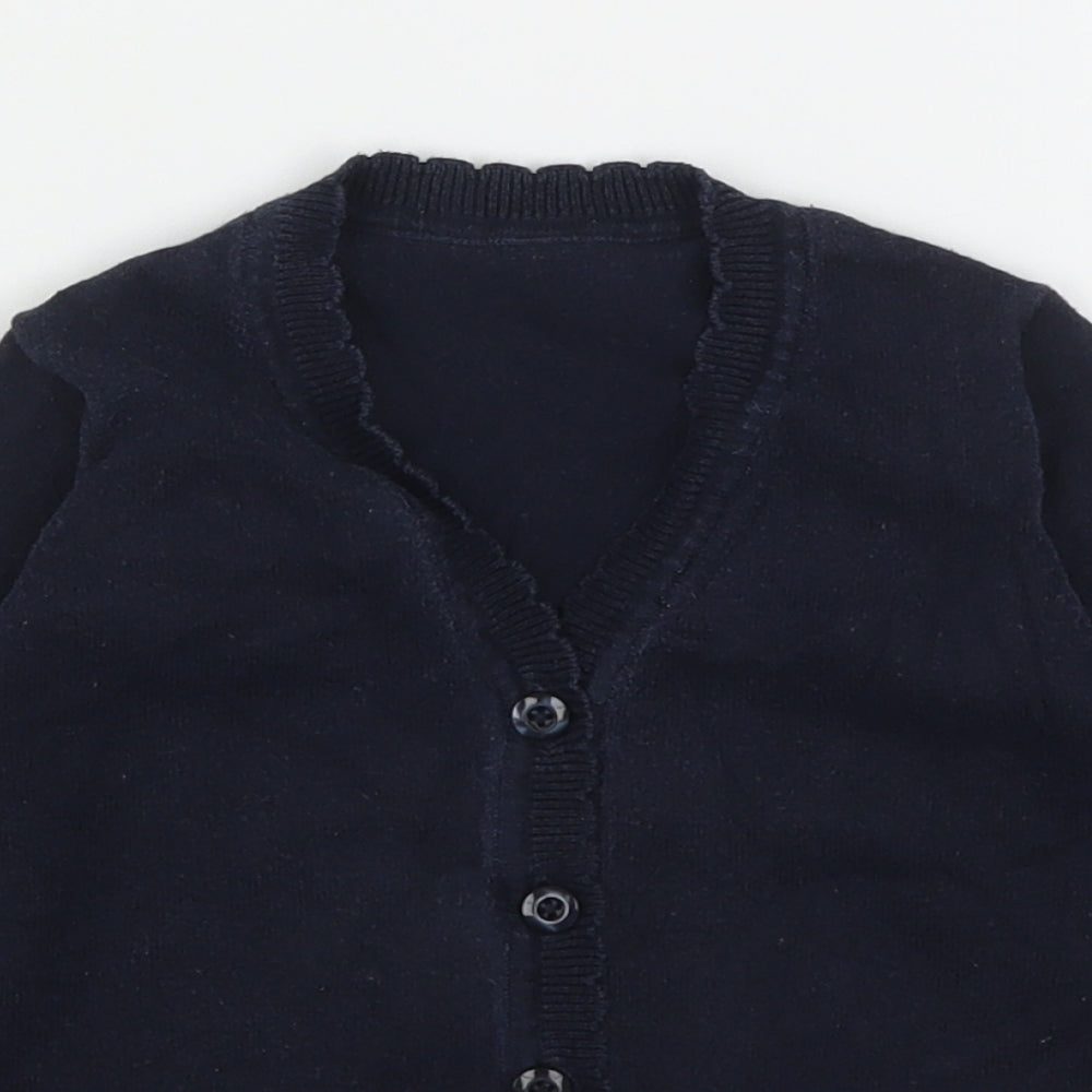 Matalan Girls Blue V-Neck  Cotton Cardigan Jumper Size 3 Years   - School Wear